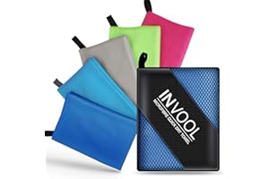 INVOOL Toalla de Fibra Superfina, 5 Colores (Azul Oscuro) con Bolsa de Transporte - Ideal para Viajes, Camping, Gimnasio, Playa, Vacaciones, Toalla de Secado Rápido (90x180)