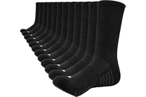 Lapulas Mens Socks 6 Pairs Thermal Sports Cotton Breathable Thick Cushioned Crew Socks Outdoor Running for Men Women
