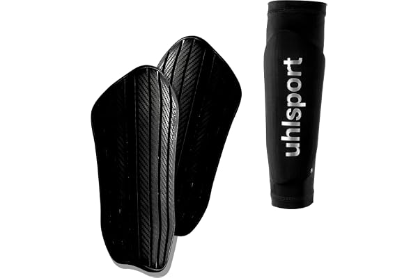 uhlsport Carbonflex Evo fotboll skenbensskydd för barn och vuxna – ultralätt fotbollsbenskydd med ventilationshål och hög stö
