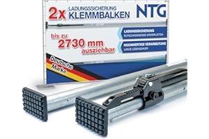 NTG Barra de bloqueo de barra de sujeción, listón de acero, 1372-2730 mm, seguro de carga y seguridad de transporte para coches, camiones, remolques, caravanas y furgonetas (2 unidades)