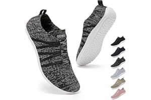 Geweo Barfußschuhe Damen Herren Laufschuhe Turnschuhe Bequeme Slip On Sneaker Leichte Atmungsaktiv Fitnessschuhe Straßenlaufschuhe Weich rutschfest