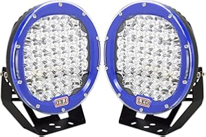 AUXTINGS 23 cm 2 piezas 225W LED de 9 pulgadas barra de luz redonda luz de trabajo LED luces de conducción todoterreno compatible con camiones SUV ATV tractor y barco,12V 24V impermeable