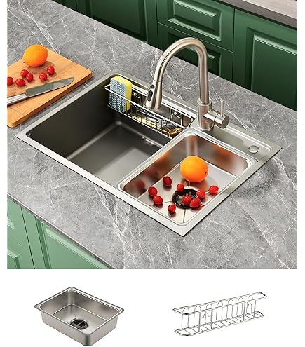 TitanSteel gootsteen 45 x 55 cm (LxB) rvs kras- en hittebestendig