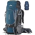 TRAWOC VALOR MAX 75 Ltr Travel Backpack Camping Hiking Trekking Bag Rucksack for Men & Women with Rain Cover/Shoe Compartment, English Blue, 3 Year Warranty