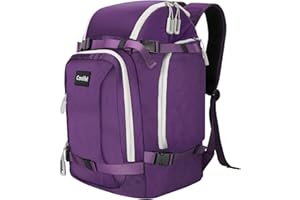 Coolfel Borsa per Scarponi da Sci con Scomparto per Casco, 50L Zaino da Sci Snowboard Pattini a Rotelle, Borsa da Sci Impermeabile per Casco, Giacca, Occhiali, Guanti