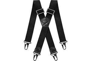 Gucass Bretelle da uomo a forma di X, larghezza 3,8 cm, extra forti, elastiche, regolabili, con fibbia in metallo antiscivolo, taglia unica per uomo e donna