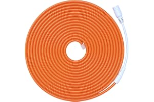 Jandei - Flexibel neon-LED-remsa 12V, 5M 6x12mm 120 lysdioder/meter. Orange. 2,5cm skuren. Inomhus- och utomhusdekoration, hem, företag, skyltar...Transformator ingår ej