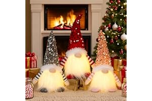 ‎ACAREY ACAREY Weihnachtsdeko 3 Stück Weihnachten Deko Wichtel mit LED Licht Weihnachtswichtel Plüsch Wichtel Figuren Mit LED Wichtel Zubehör Weihnachten Figure Für Weihnachtsdeko Innen