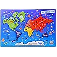 Webby Wooden Educational World Continent Map, Continents Learning, Board Puzzle for 4, 5, 6, 7, 8 Year Old Kids