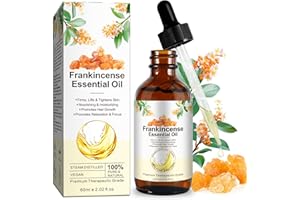 TIUEDU Frankincense Essential Oil for Face & Body Skin Reduces Fine Lines & Stretch Marks, Hydrates & Soothes Irritated Skin, Natural Skincare Frankincense Resin Oil Aromatherapy, Skin Care, Spa 2.02 fl oz