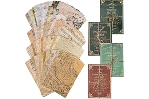 JETOHIX 120 Sheets Vintage Scrapbooking Paper,Aesthetic Decorative Stationery Paper Vintage Scrapbooking Journaling Supplies DIY Craft Daily Planner for Writing/Album/Drawing/Travel Journal