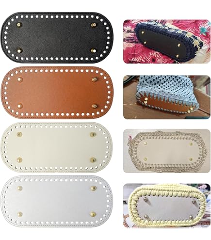 PH PandaHall – 3 Basi Rettangolari In Pelle PU Per Borse All'Uncinetto, Misure Diverse, Colore Bianco, Ideali Per Tote Bag E Zaini