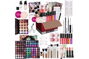 Set di Trucchi, FantasyDay Kit di Bellezza Cosmetici Kit per Occhi, Viso e Labbra - Natale Regalo Xmas Makeup Gift Set con Correttore, Rossetti, Lucidalabbra, Palette Ombretti, Mascara, Trousse, Fard