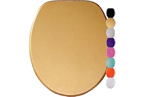 Sanilo Błyszcząca deska sedesowa wolnoopadająca, piękna błyszcząca deska sedesowa, wysoka jakość i stabilna jakość z drewna (złota)