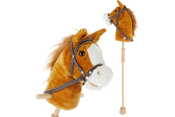 Bieco Cheval de Bois pour Enfants Brownie | Hobby Horse | Têtes de Cheval pas Cher