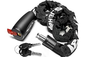 WEHERS Bike Lock, Bicycle Lock Thick Heavy Duty Anti-Theft Bike Chain Lock High Security Cycling Lock with 2 Keys Suitable for Scooters, Mountain Bikes, Motorbikes, Door, Gate, Fence