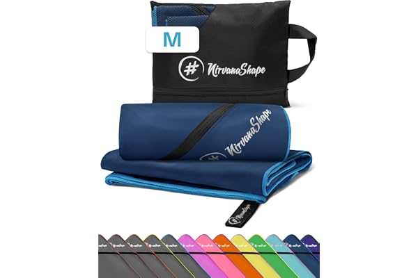 NirvanaShape Serviette en microfibre, serviette de voyage, serviette de plage, serviette de fitness, serviette de sport, serviette de plage, taille M, 120 x 60 cm