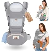 QUIMETS | 6 in 1 Newborn Breathable and Ergonomic Baby Carrier Backpack - Soft, Lightweight and Ideal for Long Walks - Comfor