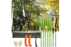 AISNY Sega Potatura, 8M Potatura Sega Mano Manico Telescopico Sega Per Alberi Potatrice Telescopica Lunghezza Regolabile Manualmente Con Borsa Per Il Trasporto 2 Lame Sega Per Alberi Set Attrezzi Giardino