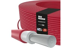 Solkabel H1Z2Z2-K 6 mm² från 5 till 100 m solkabel, kan förläggas i mark, enkel kabel, fotovoltaik, halogenfri, dubbelisolera