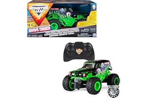 MONSTER JAM - COCHE TELEDIRIGIDO GRAVE DIGGER - Coche RC Monster Jam Grave Digger a Escala 1:24 - 2.4GHZ hasta 76m - 6044955 - Juguetes Niños 4 Años +