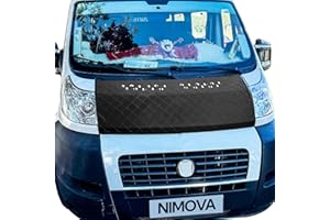 NIMOVA Front Diamond Effect Black Full Bonnet Bra Cover Protector Guard For Fiat Ducato Peugeot Boxer Citroen Relay 2007-2014 Models