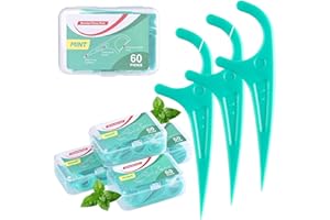 LAOYE 300 Pcs Filo Interdentale in UHMWPE con Sapore di Menta Piperita con Scatola di Conservazione Igienico e Portatile Cura Dentistica per Tutta Famiglia