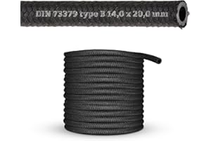 BK-POWERTCS (14 mm) au mètre NBR Tuyau en caoutchouc Tuyau de carburant Tuyau d'huile Tuyau de carburant Tuyau diesel Tuyau de carburant pour Essence Carburant Diesel Huile DIN-73379-B (diamètre intérieur : 14,0