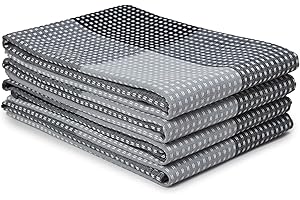 ENCASA XO Encasa Juego de Toallas de Cocina de Algodón - Paños de Té y Trapos de Cocina Súper Absorbentes de 70x45 cm para Lavar, Secar Platos y Limpiar - Ultra Suaves y Duraderos - Paquete de 4 - Gris