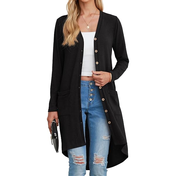 Heymoments Lightweight Open Front Cardigan - Long Sleeve V-Neck Bolero For Women, Black - View #7