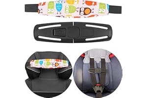 YOUR DAY MATE Appuie-Tête de Siège Enfant, 1 x Imprimé Joli, Kit avec Boucle de Protection de Siège Auto Enfants, Positionneurs de Sommeil Réglables pour Siège Auto, Appui-Tête Enfant pour Voyage en Voiture, Clip