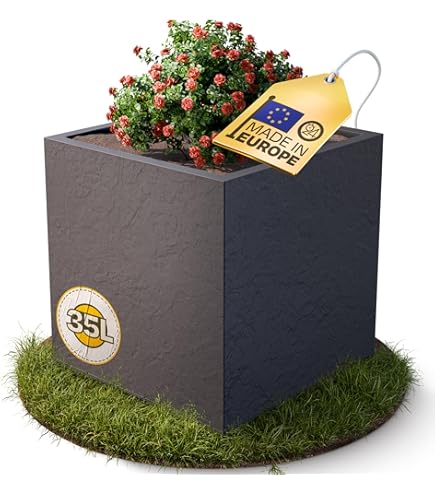 Luca Lifestyle Pflanzkasten Argento Small Box 80x20x20cm - Schwarz Fiberglas