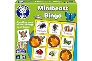 Orchard Toys Minibeast Bingo, small and compact game, great for travel, simple gameplay, for kids age 3-5