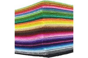 Telas de fieltro Flic-Flac, 42 piezas, cuadrícula de bricolaje no tejido de 10 cm x 10 cm, 1 mm de grosor, Fieltro, Multicolor, 20 x 30 cm