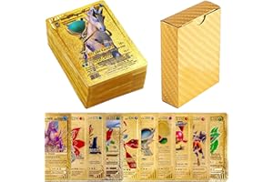 GAIBLOOM 55 Stück Gold Karten for Pokemon, Vstar Vmax Goldfolienkarten mit Deck Box, Vergoldete Karte Einschließlich Verschiedener Seltener Folienkarten(7Vstar+29Vmax+16V+2GX+1PHASE), V Sortierte Karten…