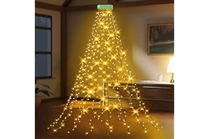 GYLEFY Guirlande Lumineuse Sapin NoëL, 2M *16 Branche 400 LED Guirlande Lumineuse Arbre Noel avec 8 Modes et Minuteur, Ilumineuse de sapin de Noël Imperméable pour Décoration Sapin de Noël - Blanc chaud