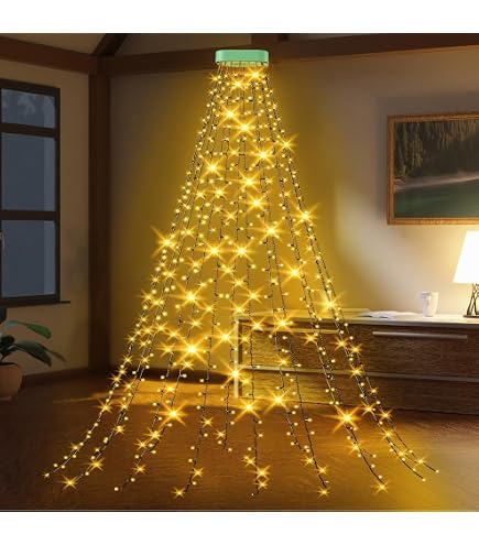 Luci A Cascata Per Albero Di Natale LED - 3 Metri, 400 LED, 8 Modalità, Telecomando, Impermeabile IP44 - Per Interni Ed Esterni