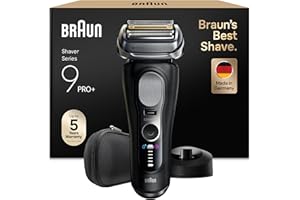 BRAUN Rasoir Electrique Homme Series 9+ PRO 9610SI Noir, Etanche, Lames De Précision Ultra-Fines Et Tondeuse Pro Trimmer Pour Bien Raser La Barbe, Coffret Rasage Avec Etui De Voyage