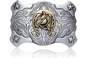 BBOTEN Western Cowboy Belt Buckle for Men Women, Celtic Cross Religious Horse Horseshoe Belt Buckles
