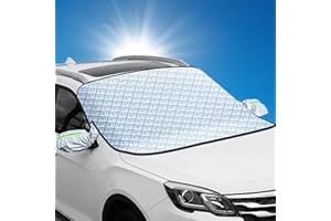 LARILOTTE Couverture Pare-Brise Voiture, Bâche Protection Magnétique Couverture Repliable, Les Rayons UV et la Chaleur Anti Givre Neige Glace Universelle, 160 x 116 cm