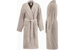 PandaHome Bademantel Damen und Herren aus 100% Baumwolle, Morgenmantel Frottee Kuschel, Saunamantel Warm und Kuschelig, 400 g/m²