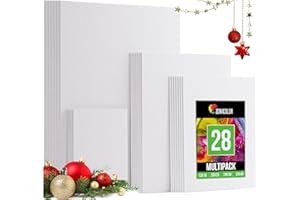 ‎ZENACOLOR Zenacolor Leinwand Set 28 Stück - Leinwand Zum Bemalen Groß - Canvas Multi-Größen 30x40 (A3), 24x40(A4), 20x25 & 13x18 - Perfektes Leinwände Set für Erwaschsene, Künstler und Kinder