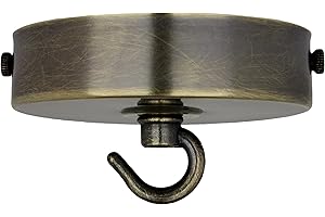 LIIGHT Haczyk do oświetlenia sufitowego, żyrandol w stylu vintage, szczotkowany antyczny hak do zawieszenia na suficie, róża, z haczykiem, wytrzymały hak sufitowy.