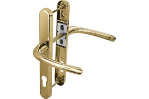 Schlosser Technik Ultra UPVC Door Handle Sprung 92PZ 215mm Screw Centres Double Glazing Pair Set (PVD Gold)