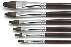 Paintersisters® Set de pinceaux d'artiste 2 » pour Acrylique et Peinture à l'huile, 6 pinceaux de Haute qualité en Poils naturels Tailles 2-18, Pointes Rondes Premium Set 2