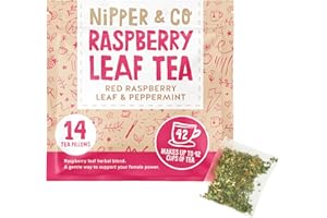Nipper&Co, Red Raspberry Leaf Tea Pregnancy (14 Reusable Bags = 42 Cups) Natural Whole Leaf Tea Pillow, New Mum To Be Gift Hamper Present, Gift For Pregnant Women Pamper Kit, Baby Shower, Nipper & Co