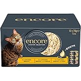 Encore 100% Natural Wet Cat Food, Multipack Chicken Selection in Broth (Pack of 12 x 70g Tins)