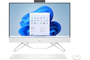 HP All-in-One Desktop 24 With 23.8" FHD Display -Intel Core i3-1215U processor- Intel UHD Graphics - 16GB DDR4 RAM - 512GB NVMe SSD - HP 225 USB White Wired Keyboard & Mouse -Windows 11 - Starry White