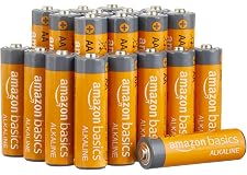 Amazon Basics 20 Pack AA High-Performance Alkaline Batteries, 10-Year Shelf Life, Easy to Open Value Pack