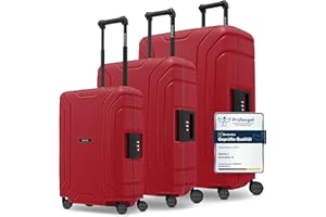 REDOLZ Valise Essentials 15 Trolley-Set 3 pièces Classic Red Rouge